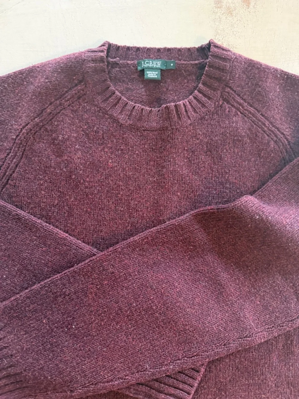 J. Crew Factory 100% Wool Deep Plum Crewneck Sweater Men’s Small